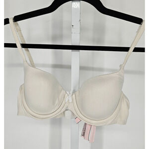 Victorias Secret Womens Sz 34C Lined Demi T Shirt Bra Solid White